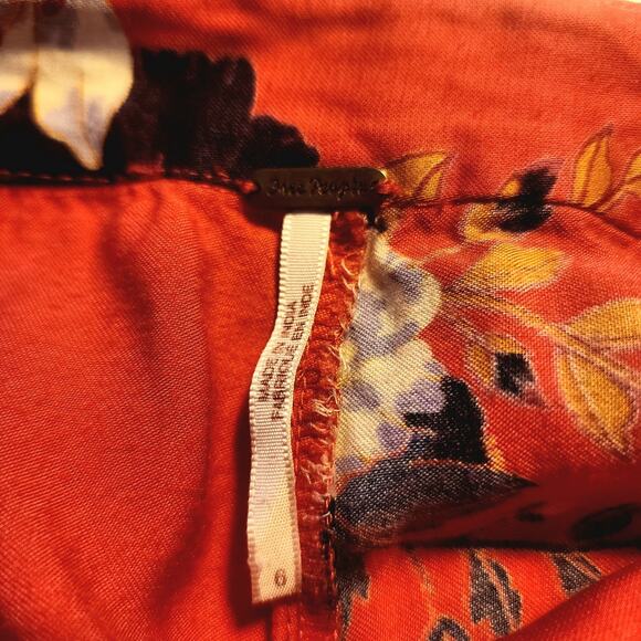 Free People Pants Womens 6 Wide Leg Floral flowy Tropical Coconut Girl Cruise - Picture 4 of 11